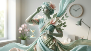Acil kontrasepsiyon için zamanın önemini vurgulayan, compassionate ve uzman bir hekim desteğini tasvir eden elegant illüstrasyon.