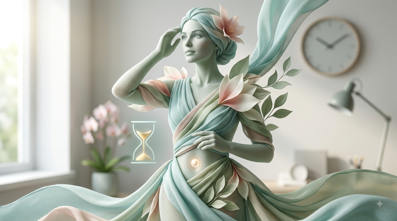 Acil kontrasepsiyon için zamanın önemini vurgulayan, compassionate ve uzman bir hekim desteğini tasvir eden elegant illüstrasyon.